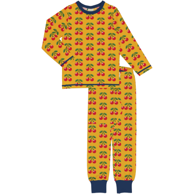 maxomorra Mädchen Schlafanzug mit Kirschen Pyjama CHERRY