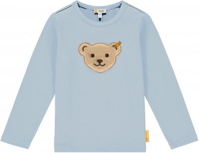 Steiff Langarmshirt mit Quietsche Bär in hellblau - Chambray Blue 6035
