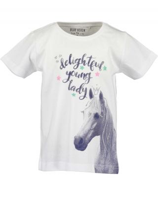 BLUE SEVEN Kurzarm Shirt Pferde Motiv 702228 in weiß