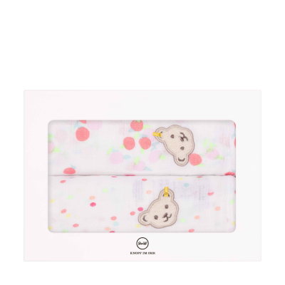 Steiff 2 x Baby Spucktuch Mulltuch Kirschen und Punkte 3420