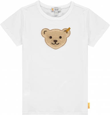 Steiff Kinder T-Shirt mit Quietsch Bär Weiß