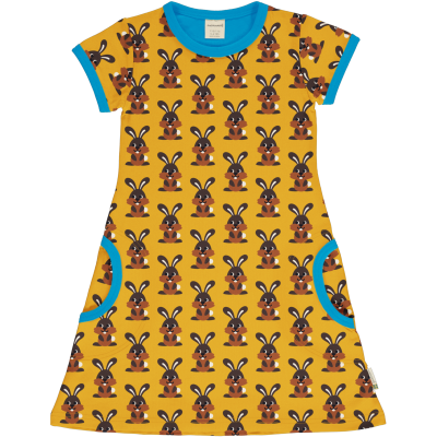 maxomorra Kurzarm Kleid mit vielen Hasen Dress HARE