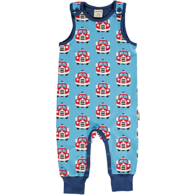 maxomorra Strampler Feuerwehr Playsuit FIRE TRUCK hellblau