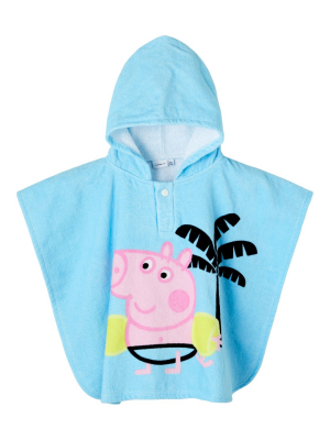 name it Badeponcho mit Peppa Pig Kapuzenbadetuch in blau