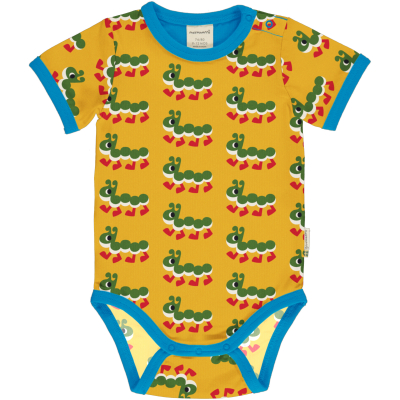 maxomorra Baby Kurzarm Body mit Raupen CATERPILLAR