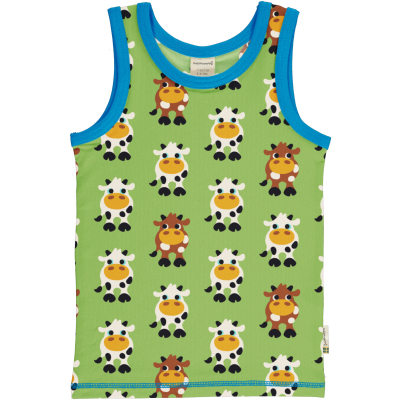 maxomorra grünes Tank Top / Unterhemd mit Kühen TankTop COW Gr. 98/104