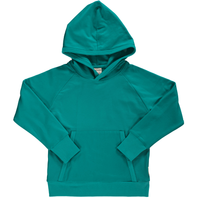 maxomorra Kinder Sweatshirt mit Kapuze Hoodie Sweat Solid GOTS Lagoon