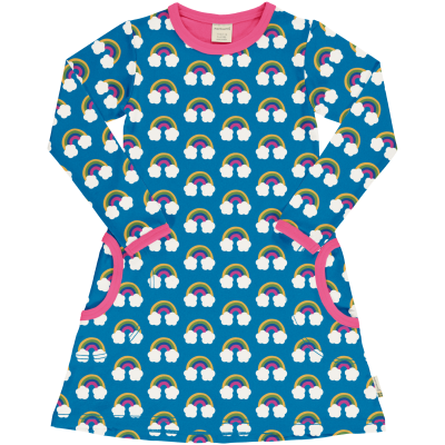 maxomorra Langarmkleid DRESS FARM RAINBOW