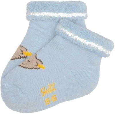 Steiff Vollfrottee Baby Socken mit Bär Hellblau