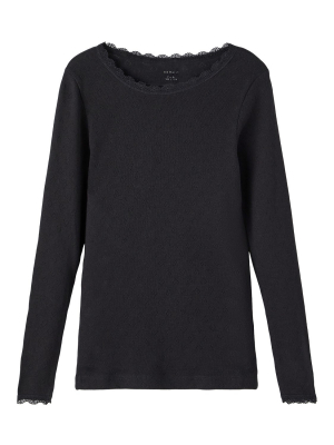 name it schmales Langarmshirt NKFLITTE schwarz