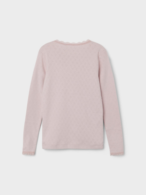 name it schmales Langarmshirt NKFLITTE rosa