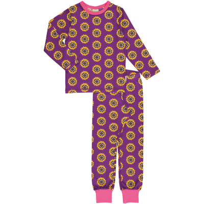 maxomorra Mädchen Schlafanzug mit Sonnenblumen Pyjama Garten Sunflower