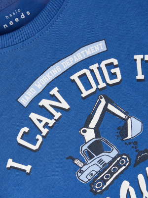 name it Jungen Langarm Shirt nmmVAGNO in blau Excavator