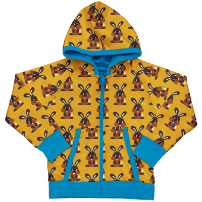 maxomorra Kinder Wendejacke mit Hasen Kapuze Cardigan Reversible HARE