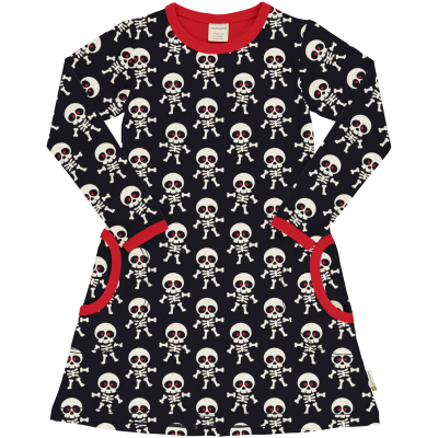 maxomorra Langarmkleid mit Skeletten Scary SKELETON