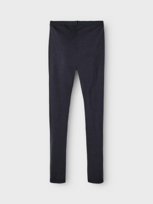 name it lange Unterhose warme Woll Leggings nkmWILLTO Blue Graphite