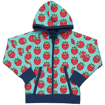 maxomorra Kapuze Wendejacke mit Himbeeren Cardigan Reversible RASPBERRY