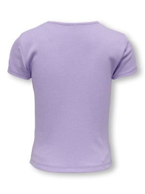 ONLY Kids schmales Kurzarmshirt Ripp KogTrina in lila