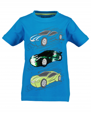 Blue Seven Kurzarm Shirt mit Wechsel Motiv Auto in blau