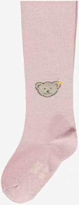 Steiff Strumpfhose mit Teddy Kopf GOTS Silver Pink