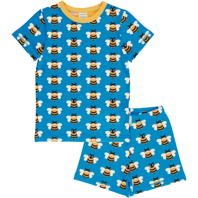 maxomorra kurzer Sommer Schlafanzug mit Bienen Pyjama PICNIC BEE