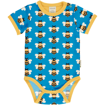 maxomorra Baby Kurzarm Body mit Bienen Picnic Bee