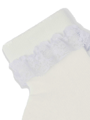 NAME IT festliche Babysocken mit Rüschchen nbfOPAGNA wollweiß