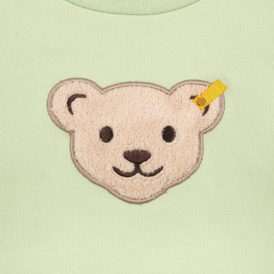 Steiff Sweatshirt mit Quietsche Bär einfarbig Pastell Grün 5042