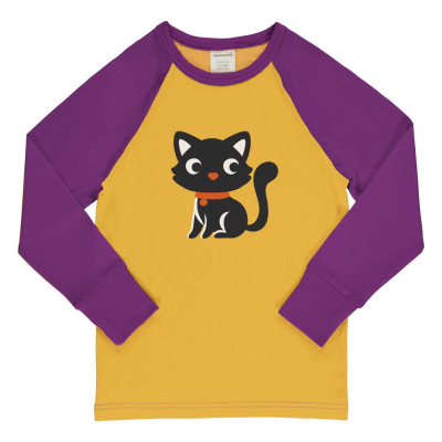 maxomorra Langarmshirt mit Katze Top Ls Raglan CAT