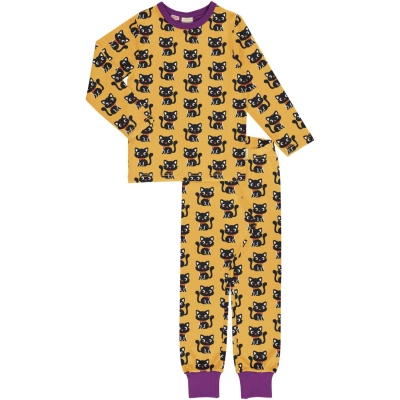 maxomorra Kinder Schlafanzug mit Katzen Pyjama CAT