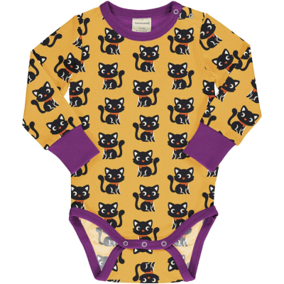 maxomorra Baby Langarm Body mit Katzen CAT Gr. 74/80