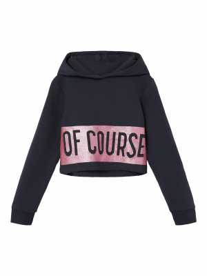 name it Mädchen Kapuzen Sweatshirt Cropped (=Kurz) nkfLEONIE India ink