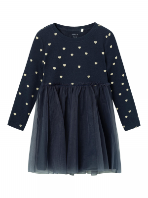 name it festliches Tüllkleid mit Herzchen nmfNADJA Dark Sapphire