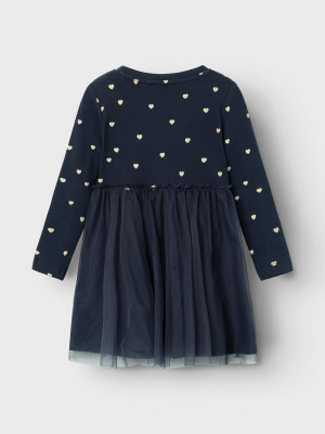name it festliches Tüllkleid mit Herzchen nmfNADJA Dark Sapphire
