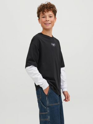 Jack&Jones Jungen Langarmshirt jorTRIBECA in schwarz