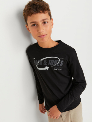 Jack&Jones Jungen Langarmshirt jcoBLACK in schwarz