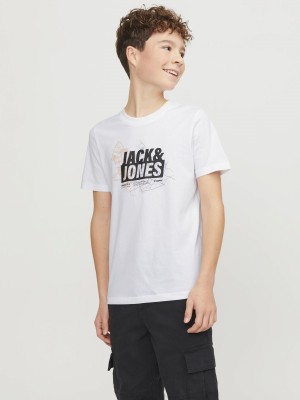 Jack&Jones Kurzarmshirt jcoMAP in weiß Gr. 140