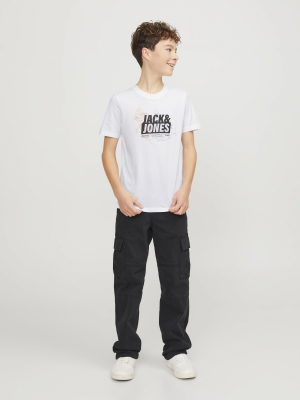 Jack&Jones Kurzarmshirt jcoMAP in weiß Gr. 140