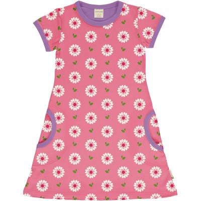 maxomorra Kurzarm Kleid mit Blumen in rosa Dress FLOWERS