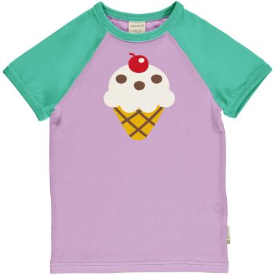 maxomorra Kurzarm Shirt mit Eistüte Top ICE CREAM Raglan