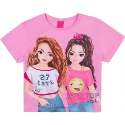 Top Model Kurzarm Cropped T-Shirt mit Lexy und Liv 75014