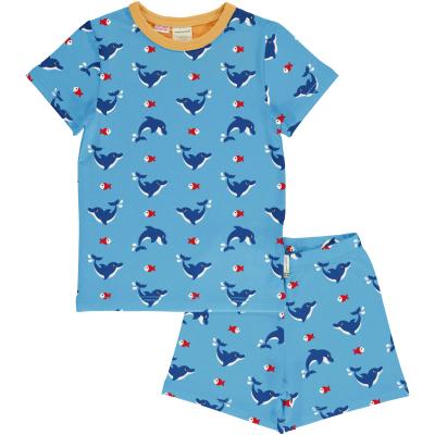 maxomorra kurzer Schlafanzug mit Delfinen Pyjama DOLPHIN