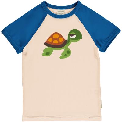 maxomorra Kinder Kurzarm Shirt Schildkröte Top LS Raglan Turtle