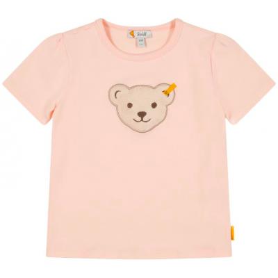 Steiff Mädchen Kurzarm T-Shirt mit Quietsche Bär 3073 Seashell Pink