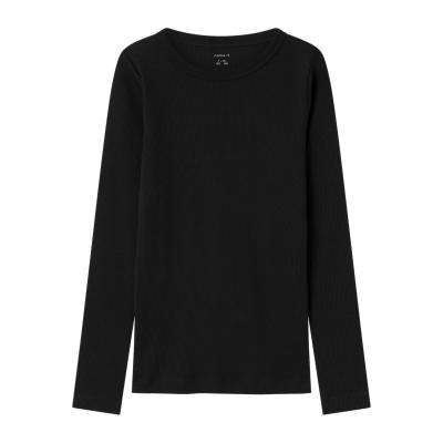 name it Mädchen Langarmshirt leicht gerippt nkfNAKAL in schwarz