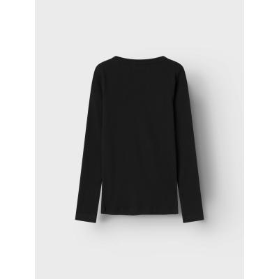 name it Mädchen Langarmshirt leicht gerippt nkfNAKAL in schwarz
