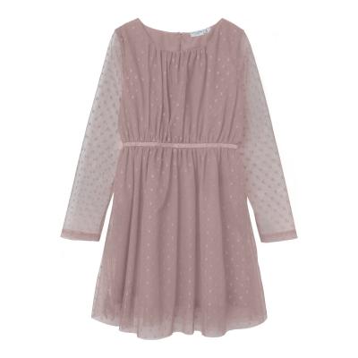 name it festliches Tüllkleid mit Pünktchen nkfVABOS Deaville Mauve