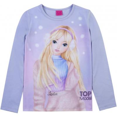 Top Model Langarmshirt mit Louise in lila 75028
