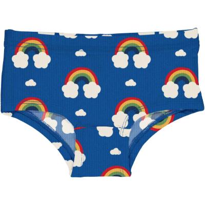 maxomorra Mädchen Unterhose Regenbogen Briefs Hipster Rainbow in blau