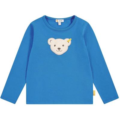 Steiff Kinder Langarmshirt mit Squeezer Quietsch Bär in blau 6110